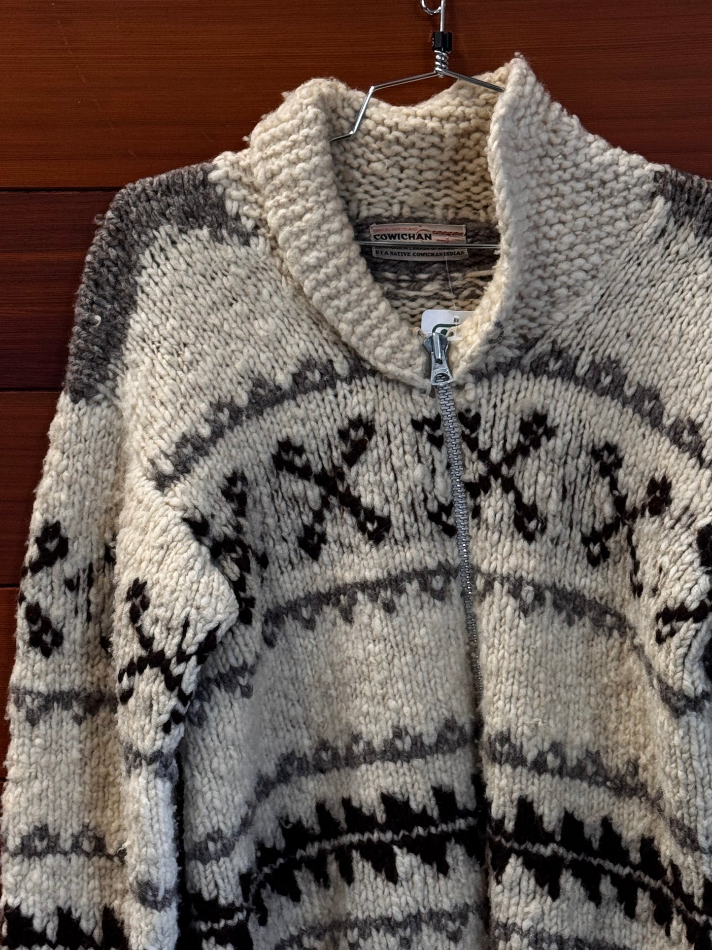 Authentic Native Cowichan Peoples made Handknit sweater, S?, Great