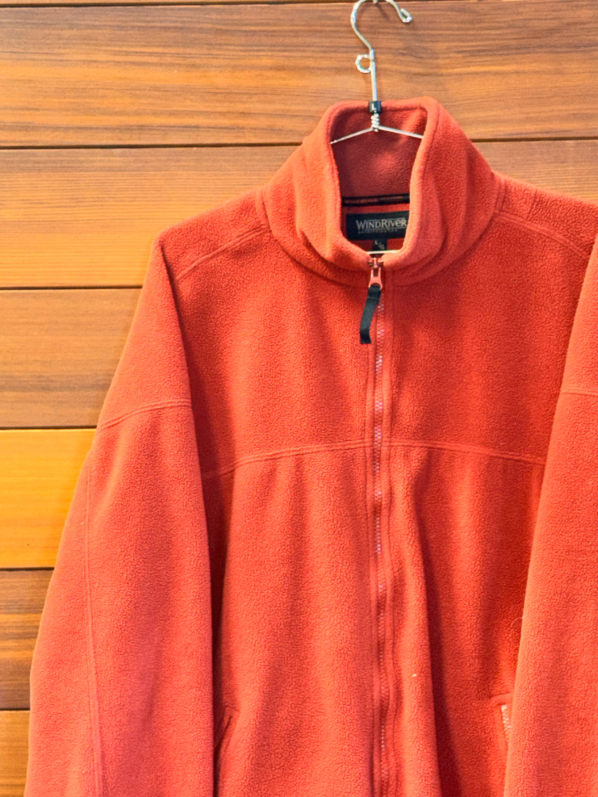 Wind river Full zip burnt orange fleece, L, Good - warped zipper