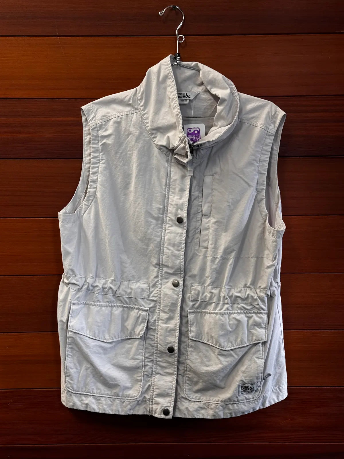 Eddie Bauer vest, WL, good - stain