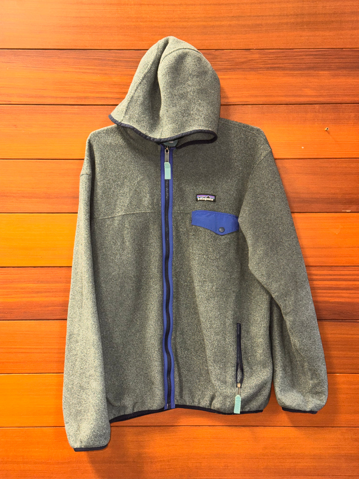 Patagonia zipper hoodie blue pocket, MM, Good