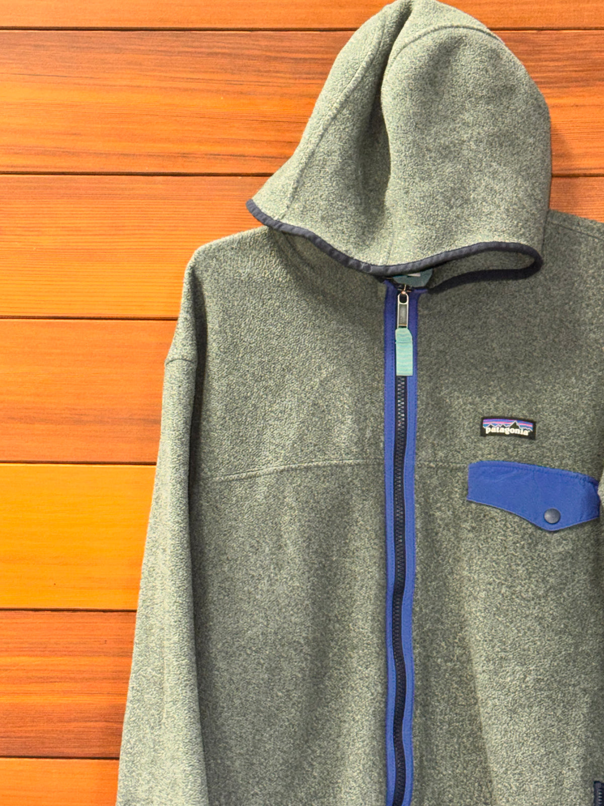 Patagonia zipper hoodie blue pocket, MM, Good