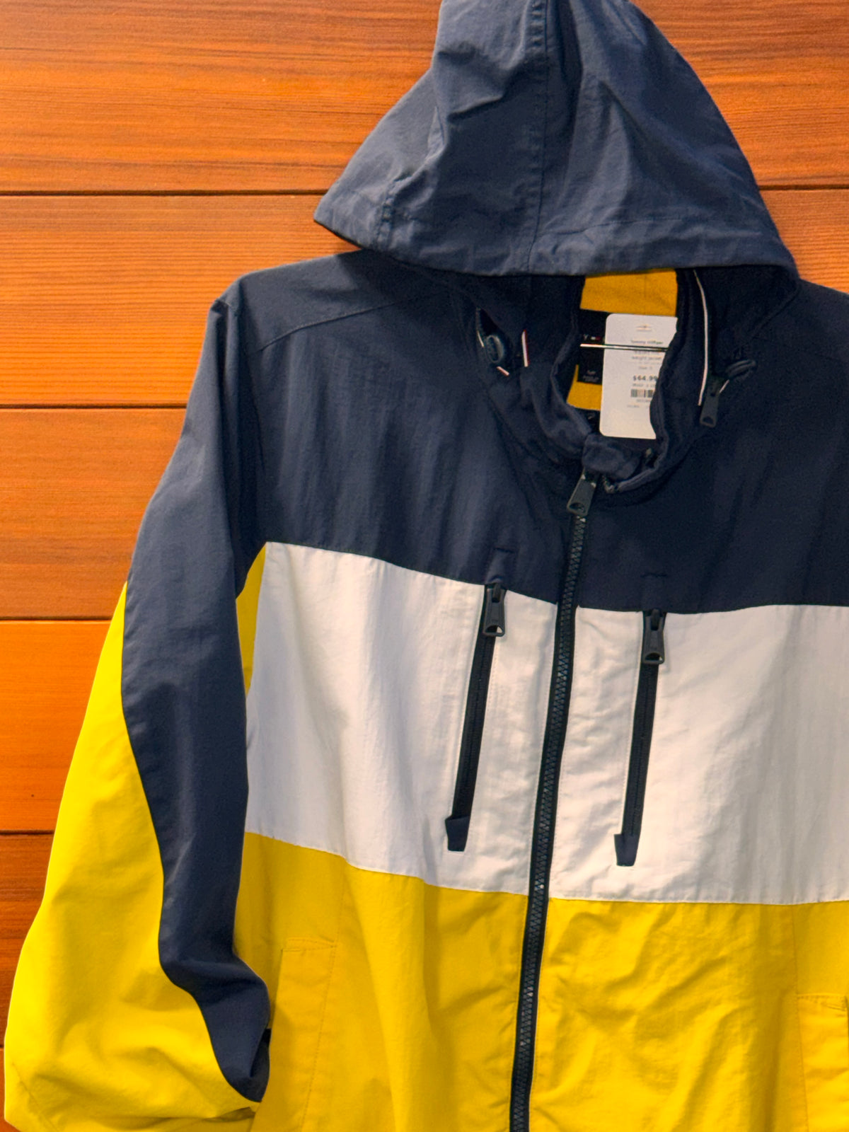 Tommy Hilfiger colour block relaxed mid weight jacket, S, Fair - staining at sleeve