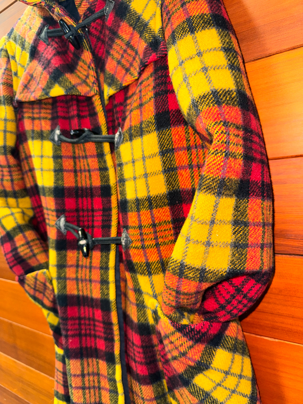 Modal Beko - Yugoslavia Vintage Plaid Wool Duffle Coat, S, Great Vintage