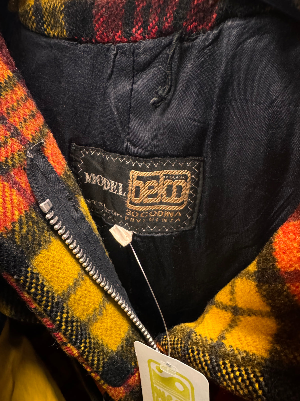 Modal Beko - Yugoslavia Vintage Plaid Wool Duffle Coat, S, Great Vintage