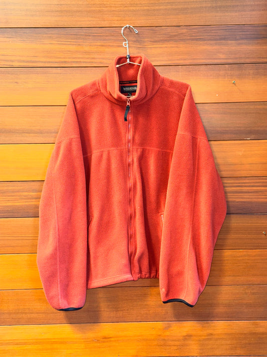 Wind river Full zip burnt orange fleece, L, Good - warped zipper