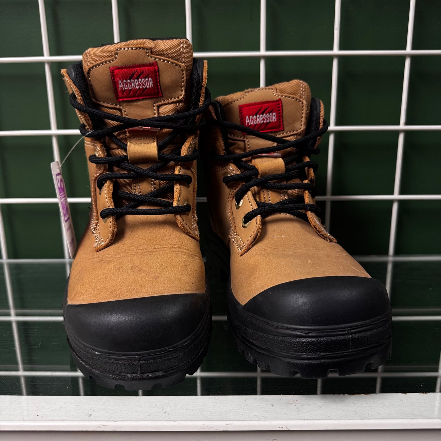 Aggressor Steel toe work boot, US M 8, Good - some scuffs